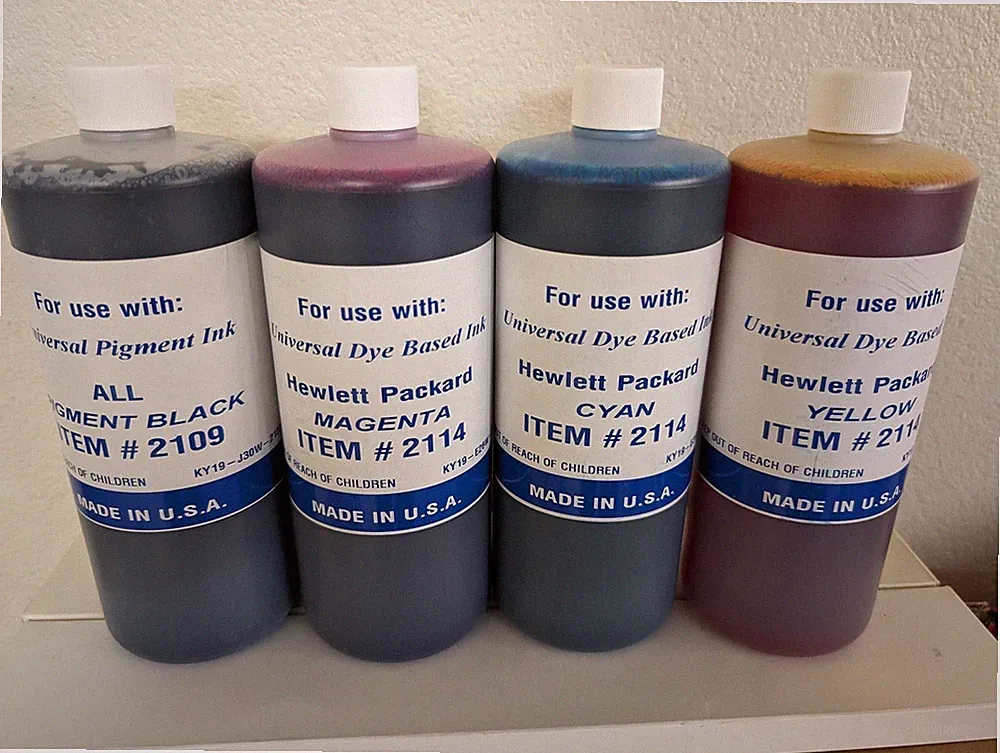 4 x COMPATIBLE UNIVERSAL BULK INK FOR HP AND CANON INKJET PRINTERS 4,000ML CYMK