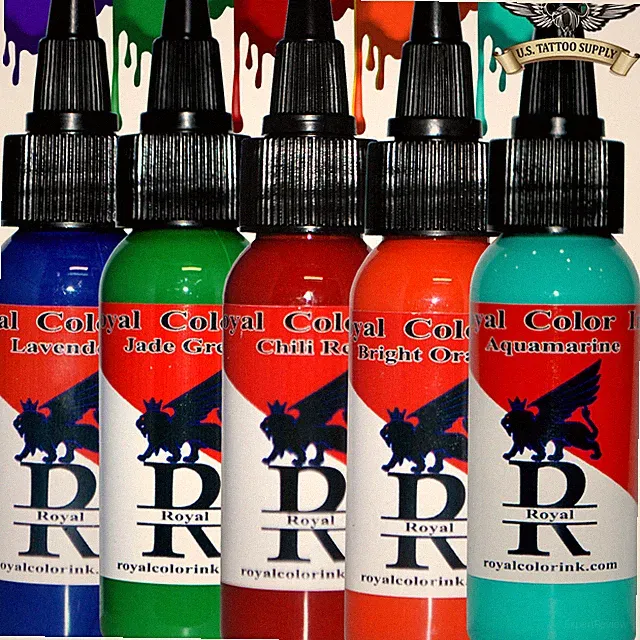 Royal Color Ink 1 oz 5 Color Set - Lavender, Green, Red, Orange, Aquamarine